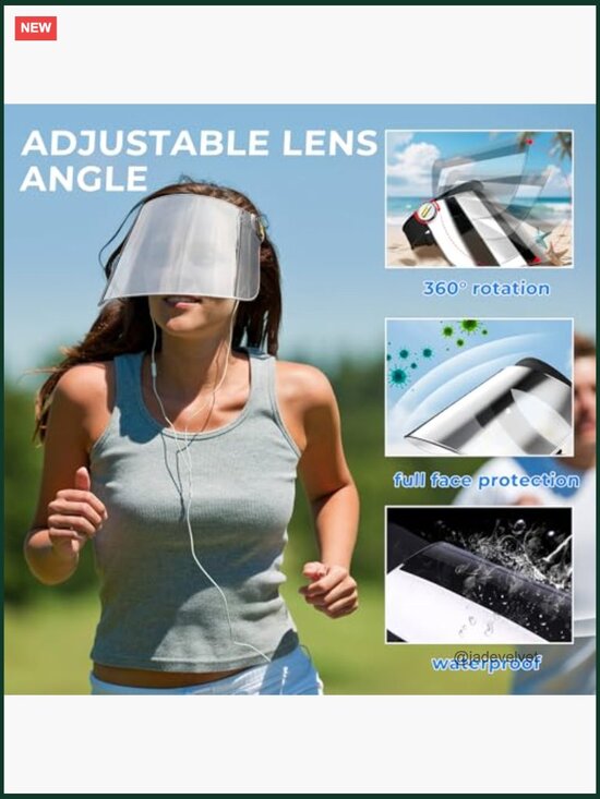 Sun Visor Hat UPF50+ UV Protection Lightweight Adjustable Sport Visor main image 7